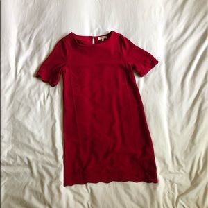 Scalloped red mini dress